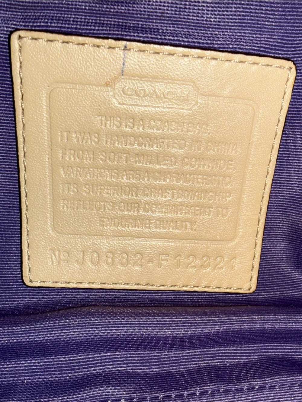 Coach Beige Pebbled Leather Shoulder Factory Bag